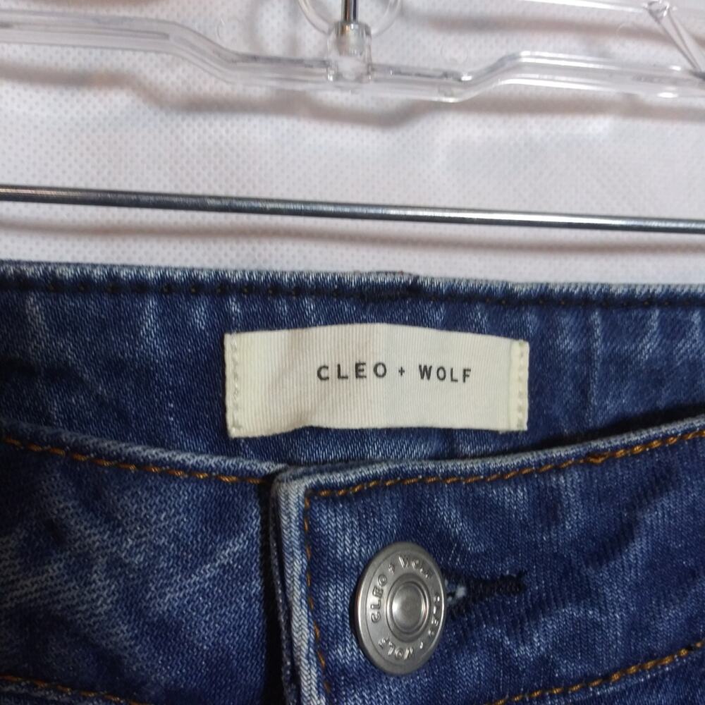 Cleo + Wolf Women's High Rise Straight Dark Wash Button Fly Denim Jean Size 28 - Picture 5 of 13